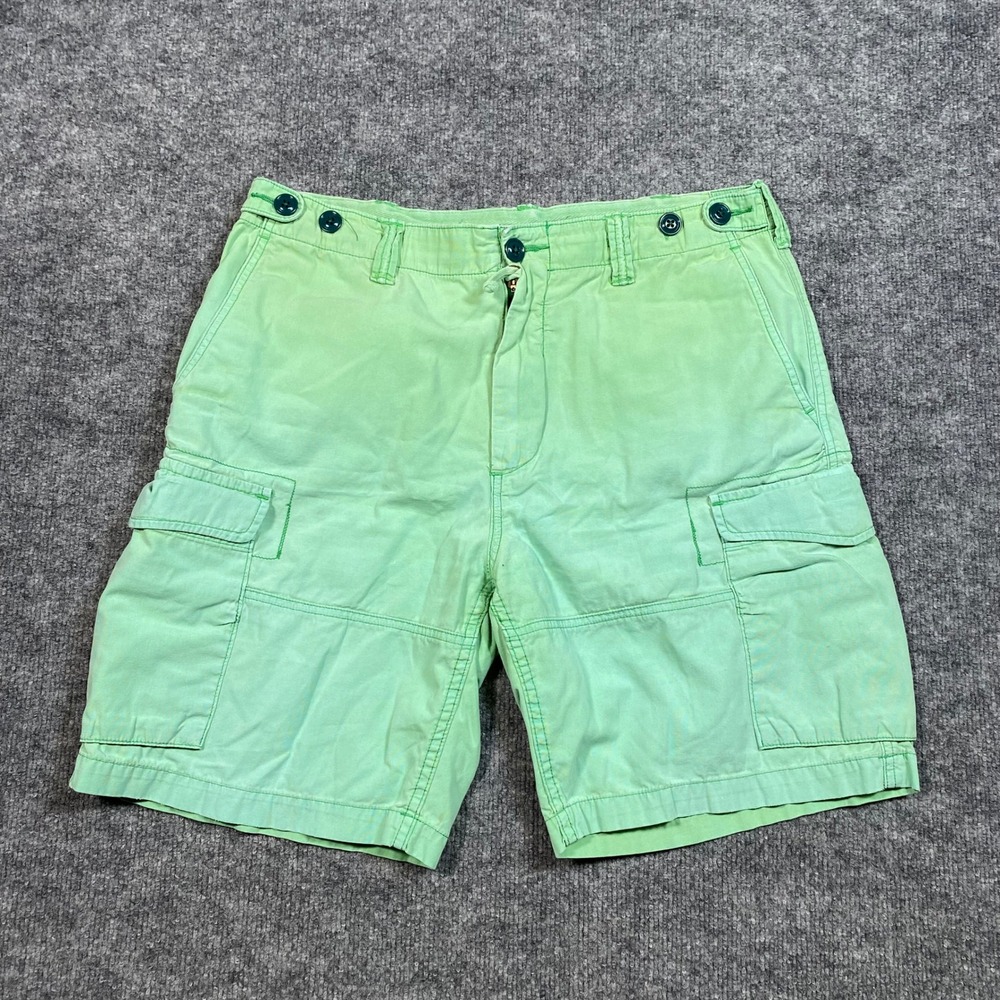 Polo Ralph Lauren Mens 34 Green Utility Canvas Relaxed Fit Cargo Shorts RN41381